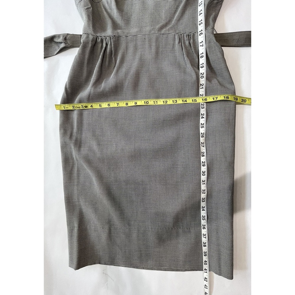 VTG 60s Houndstooth Sheath Dress Mad Men Herman Marcus Waist 26 (READ - Picture 12 of 15